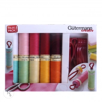 Gütermann Nähfaden-Set Allesnäher 10 Spulen 100 M Mit 10 Bobbin-Clips 2 Gütermann Nähfaden-Set Allesnäher 10 Spulen 100 M Mit 10 Bobbin-Clips – Bild 2