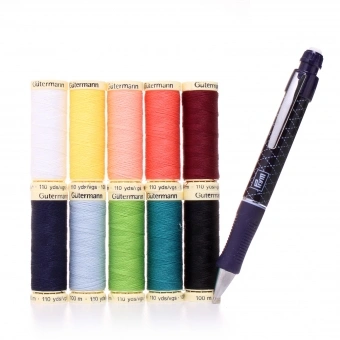 Gütermann Nähfaden-Set Allesnäher 10 Spulen Mit Minenstift 1 Gütermann Nähfaden-Set Allesnäher 10 Spulen Mit Minenstift