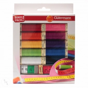 Gütermann Nähfaden-Set Allesnäher 100m 10 Spulen Mit Maßband 2 Gütermann Nähfaden-Set Allesnäher 100m 10 Spulen Mit Maßband – Bild 2