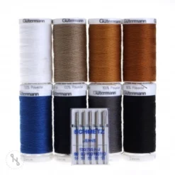 Gütermann Nähfaden-Set Denim 8 Spulen 100 M Mit 5 Jeansnadeln