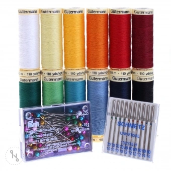 Gütermann Nähfaden-Set Allesnäher 12 Spulen 100 M Mit Nähnadeln 1 Gütermann Nähfaden-Set Allesnäher 12 Spulen 100 M Mit Nähnadeln