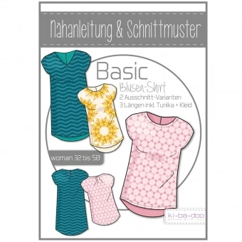 Kibadoo Papierschnittmuster Basic Blusen-Shirt Damen 1 Kibadoo Papierschnittmuster Basic Blusen-Shirt Damen