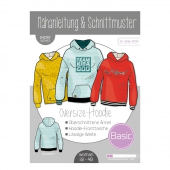 Kibadoo Papierschnittmuster Basic Oversize-Hoodie 1 Kibadoo Papierschnittmuster Basic Oversize-Hoodie