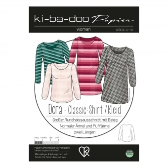 Kibadoo Papierschnittmuster Classic-Kleid/Shirt Dora 1 Kibadoo Papierschnittmuster Classic-Kleid/Shirt Dora