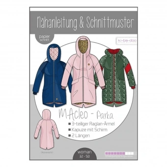 Kibadoo Papierschnittmuster Parka MAcleo Mit Raglanärmel 1 Kibadoo Papierschnittmuster Parka MAcleo Mit Raglanärmel