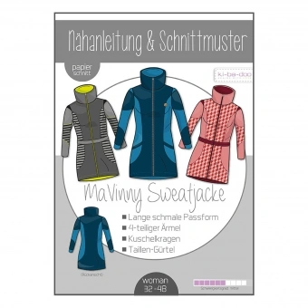 Kibadoo Papierschnittmuster Sweatjacke MaVinny 1 Kibadoo Papierschnittmuster Sweatjacke MaVinny