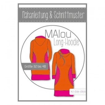 Kibadoo Papierschnittmuster Long-Hoodie MAlou 1 Kibadoo Papierschnittmuster Long-Hoodie MAlou