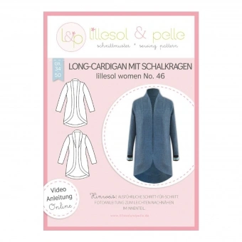 Lillesol Women Papierschnittmuster No.46 Long-Cardigan Mit Schalkragen 1 Lillesol Women Papierschnittmuster No.46 Long-Cardigan Mit Schalkragen