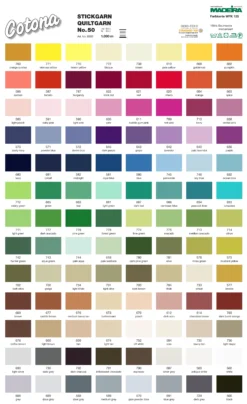 Madeira Cotona No. 50 1000m 5 Madeira Cotona No. 50 1000m -Nahmaschine Shop madeira cotona 50 farbkarte