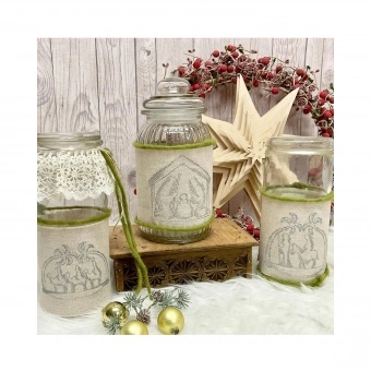 NähPark Stickmuster Redwork Nativity 1 NähPark Stickmuster Redwork Nativity