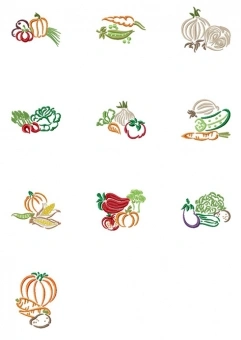 NähPark Stickmuster Outline Veggies 2 NähPark Stickmuster Outline Veggies – Bild 2