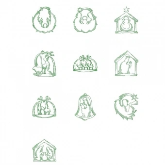 NähPark Stickmuster Redwork Nativity 2 NähPark Stickmuster Redwork Nativity – Bild 2