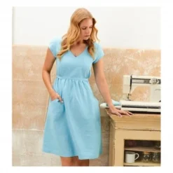 LeinenLooks 2 - Nachhaltige Und Unkomplizierte Mode Selbst Genäht 10 LeinenLooks 2 - Nachhaltige Und Unkomplizierte Mode Selbst Genäht -Nahmaschine Shop topp leinelooks 2 kleid hellblau